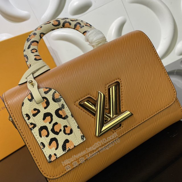 LV專櫃新款女包 路易威登Twist中號手袋 M58568 2021秋季Wild at Heart膠囊系列 豹紋印花名牌 LV手提單肩女包  ydh4267